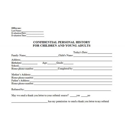 Personal History Forms